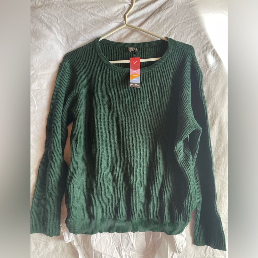 NWT Plus size summer and rose XXL Kayla shirt back thermal green and white